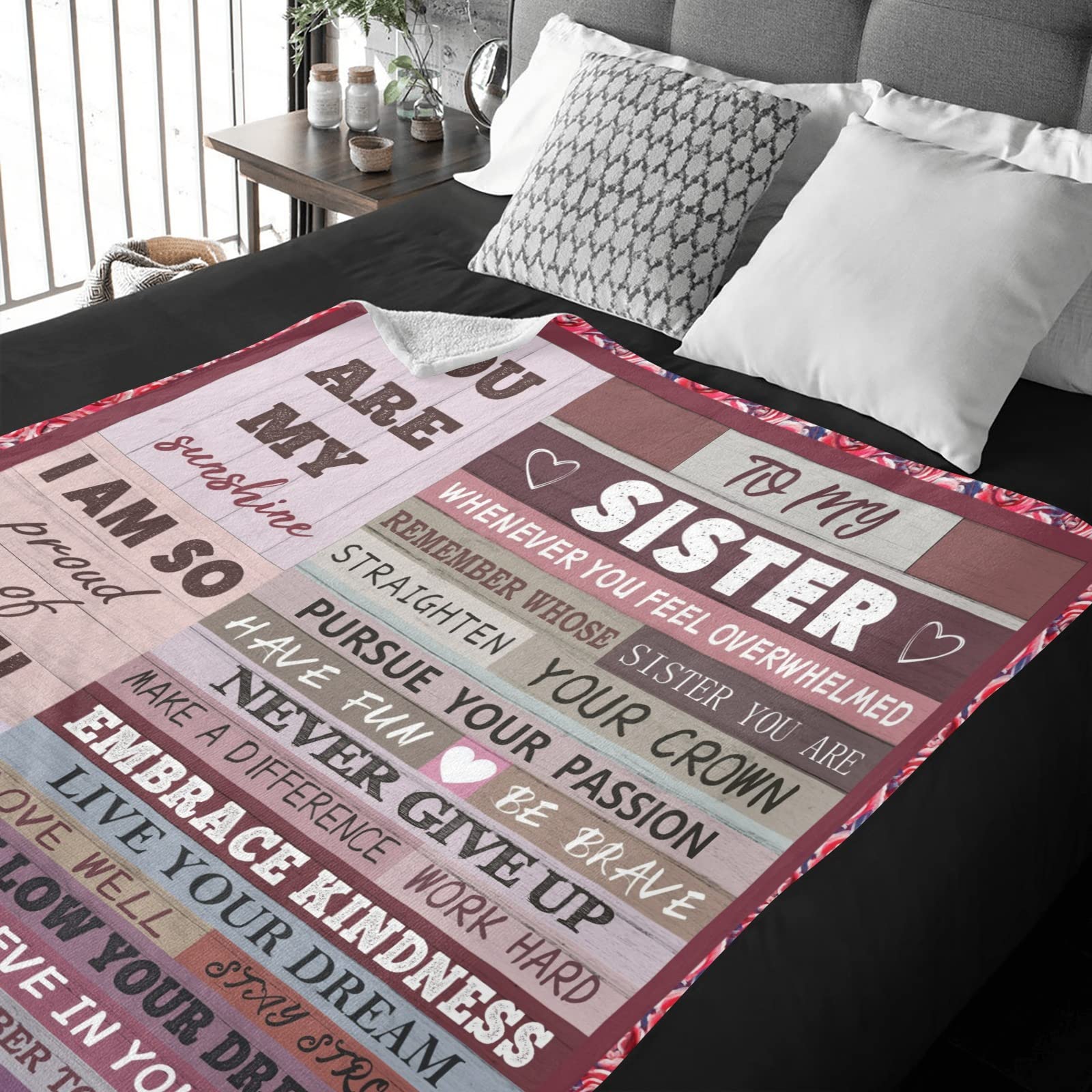 Personalized Sister Blanket - Best Birthday Gift for Sister from Brother, Unique Fleece Throw Blanket for Women & Girls - Perfect for Thanksgiving, Christmas & Cozy Nights at Home