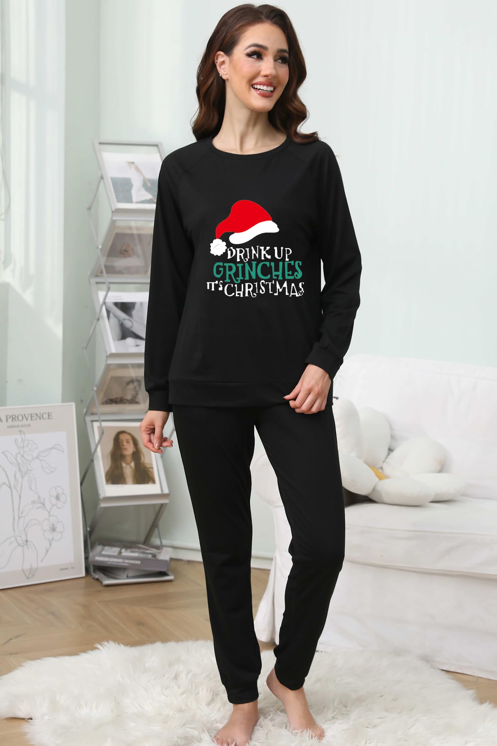 Women's Christmas Two-Piece Pajama Set - Cozy Lounge Wear with Joggers & Top - Perfect for Holiday Gifts, Family Matching Outfits & Winter Relaxation