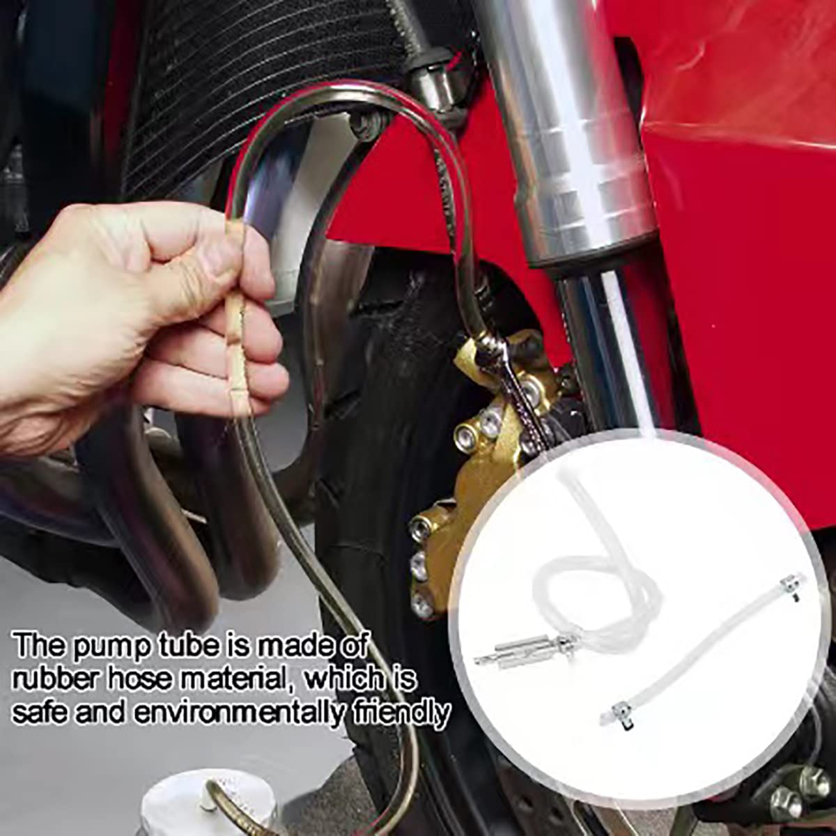 Motorcycle Brake Bleeder Hose Kit - 1 Piece Integrated One-Way Check Valve & Fuel Pipe for Easy Brake Fluid Bleeding - Perfect for Motorcycle Maintenance and DIY Repair