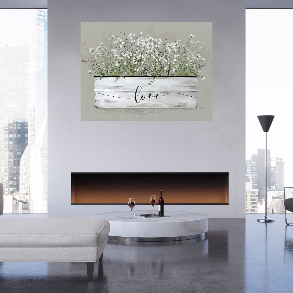 Graceful Floral Canvas Wall Art - Bouquet of Love by Artist Carol Robinson - 32x24 Inch Ready to Hang Painting for Living Room, Bedroom, Office Decor - Perfect for Home, Wedding Gift & Interior Design