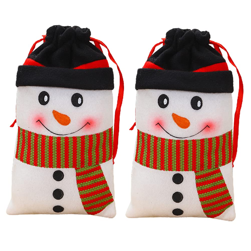 Yardwe 2-Pack Christmas Themed Drawstring Candy Bags - Reusable Gift Pouch for Holiday Treats, Party Favors & Small Item Storage - Perfect for Christmas Gifts, Stocking Stuffers & Candy Exchange
