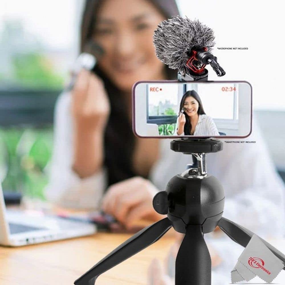 120 LED Video Conference Lighting Kit with Suction Cup Mount, TR-124 Tripod & Phone Adapter - Includes Lens Tissue & Cleaning Accessories for Zoom Meetings, Live Streaming & Content Creation