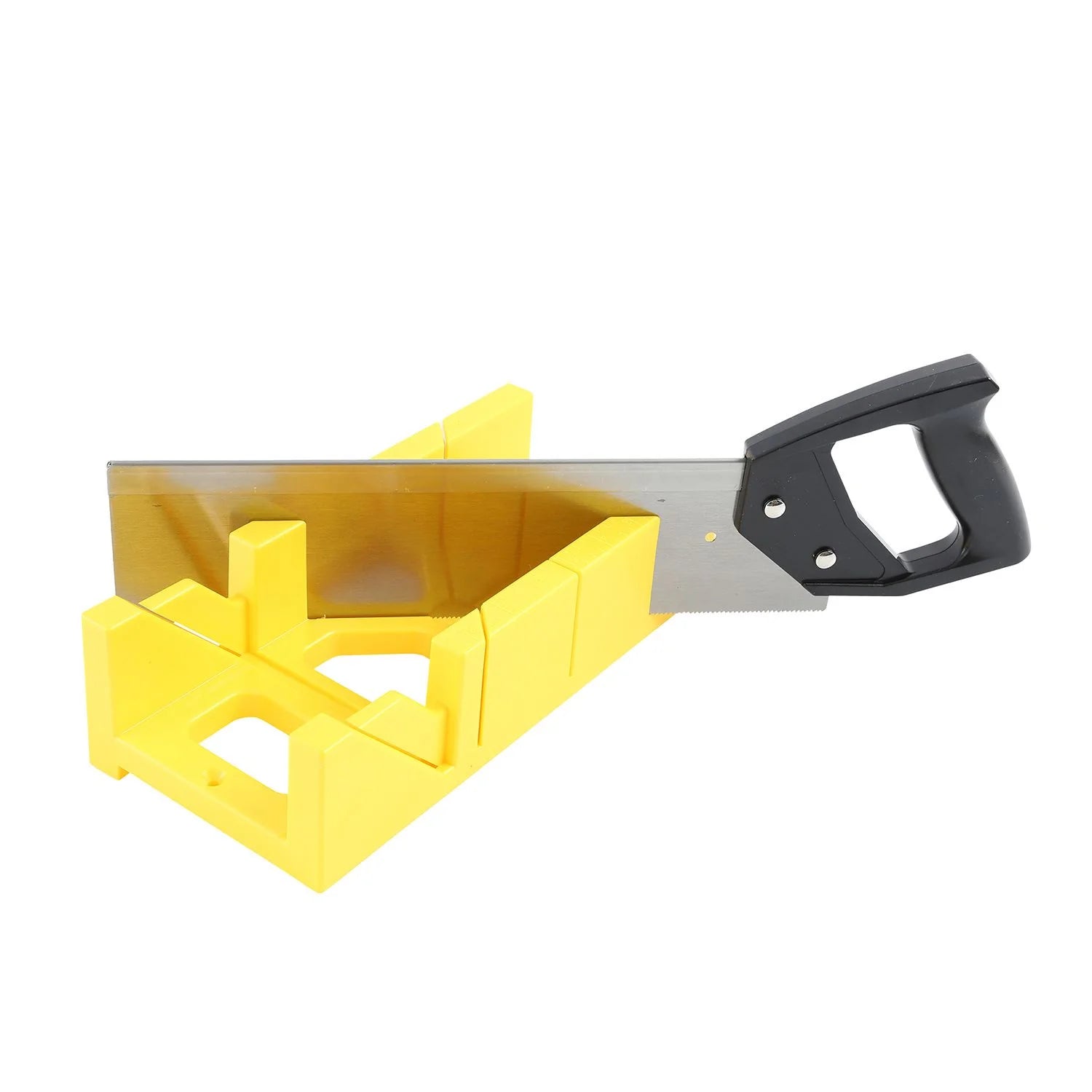 GreatNeck 12 Inch Miter Box with 14 Inch Back Saw - Reinforced Steel Back Saw for Precise Wood Cutting | Includes Degree Cutting Guide (BSB14) | Perfect for DIY Projects, Carpentry & Home Renovations