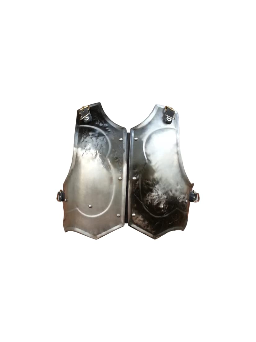 LARP Half Cuirass - Savage Warrior Steel Half Chest Armor with Breast & Back Plates | Medieval Cosplay, Fantasy Role-Playing, Halloween Costume | Perfect for Renaissance Faires, LARP Battles & Themed Parties