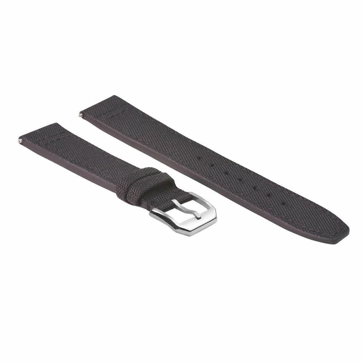 20mm Canvas Leather Watch Band Strap for IWC Pilot & Portuguese - Durable Replacement Strap for Top Gun Series - Perfect for Casual, Business & Outdoor Activities