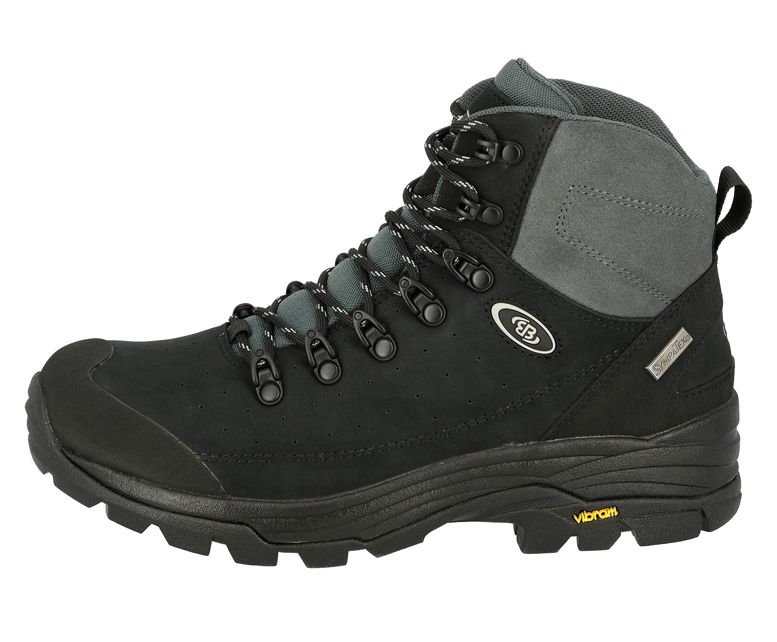 Bruetting Unisex Mount Tanaga Hiking Boots for Men & Women - Black/Gray, Size 8 Women/6.5-7 Men - Durable Outdoor Trekking Shoes for Mountain Climbing & Trail Walking