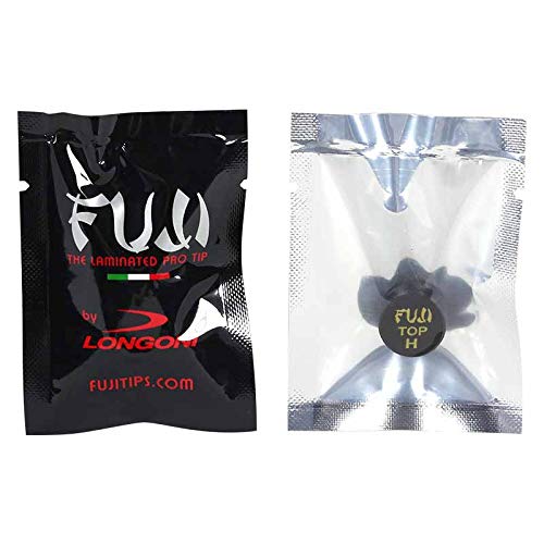 Longoni Fuji Pool Billiard Cue Tip - 1 Piece - Hard Black - Premium Snooker & Billiards Accessory for Professional Players