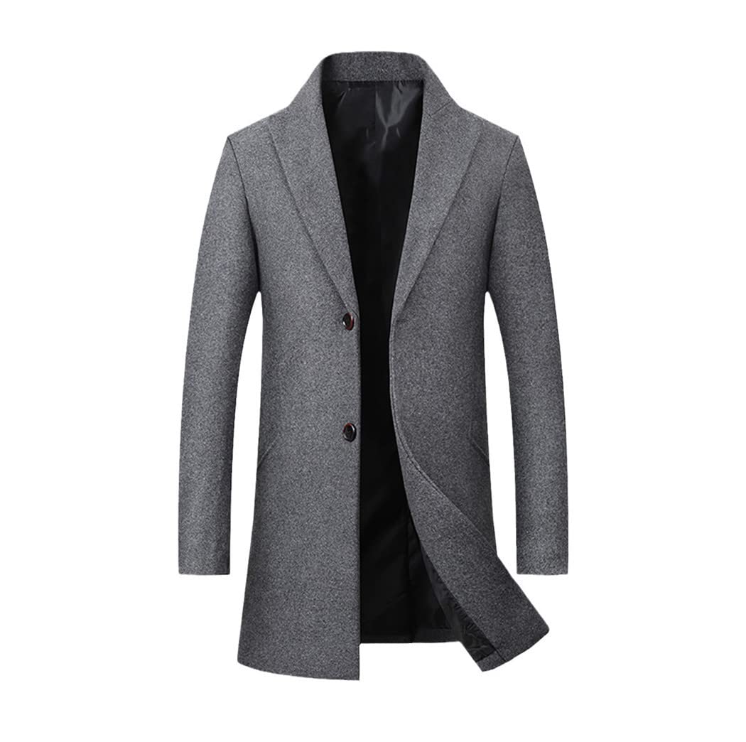 Men's Wool Trench Coat for Autumn & Winter | Warm Casual Jacket for Plus Size | Perfect for Office, Dating & Outdoor Activities