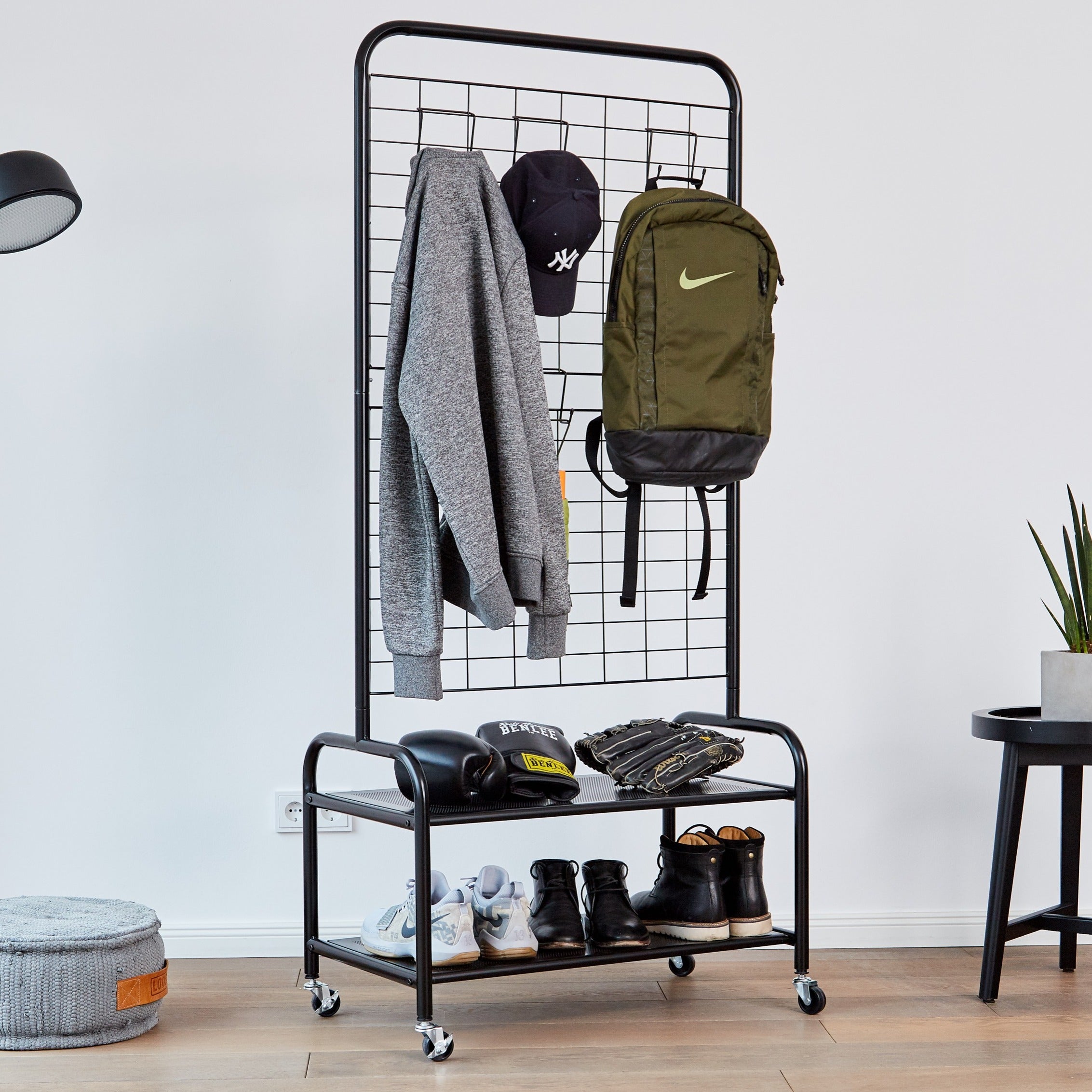 Stylish Wooden Loft Coat Rack with Hooks - Perfect for Entryway, Bedroom, or Office Organization