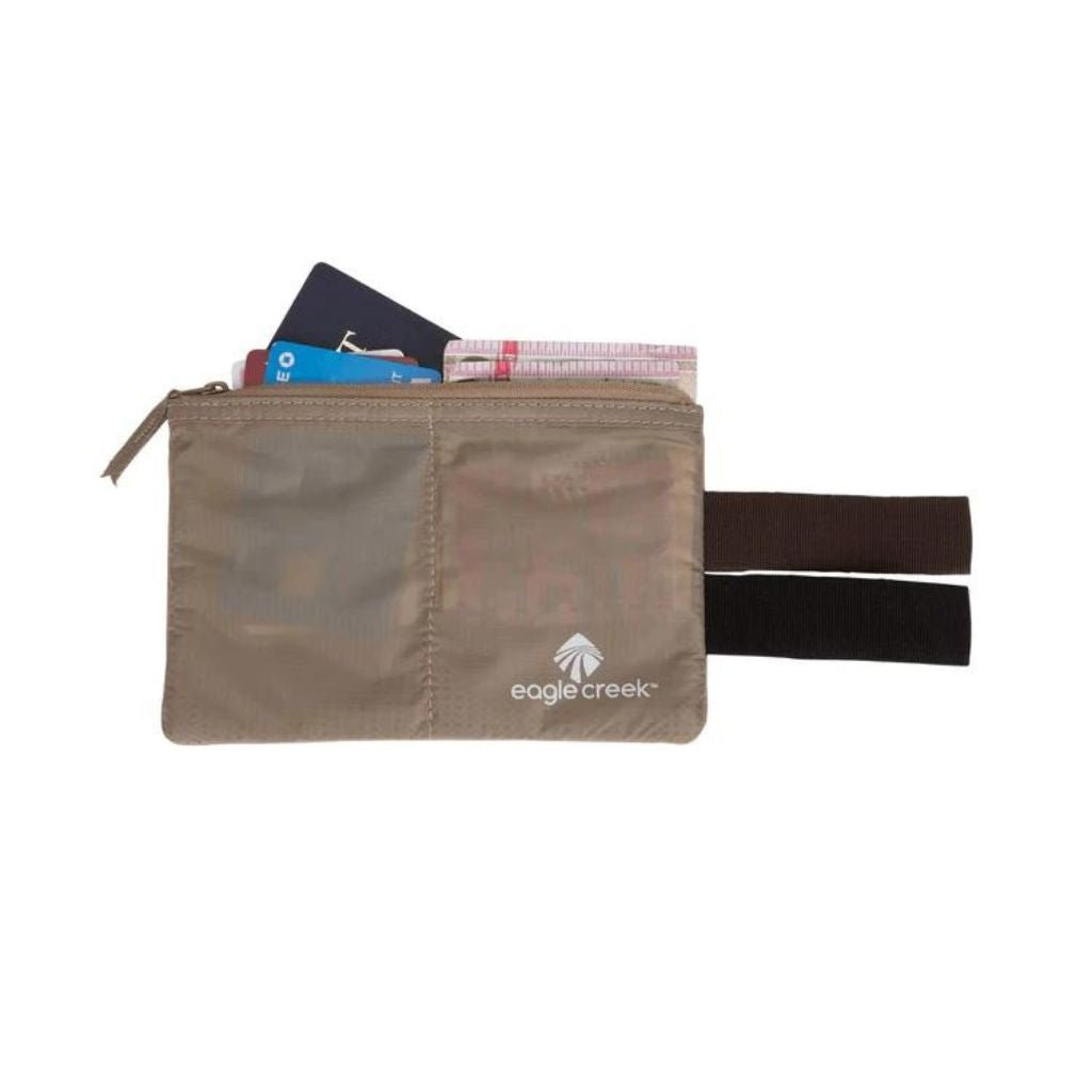 Eagle Creek Undercover Hidden Money Belt Travel Pouch - Khaki | RFID Blocking Security for Travel, Hiking & Daily Use