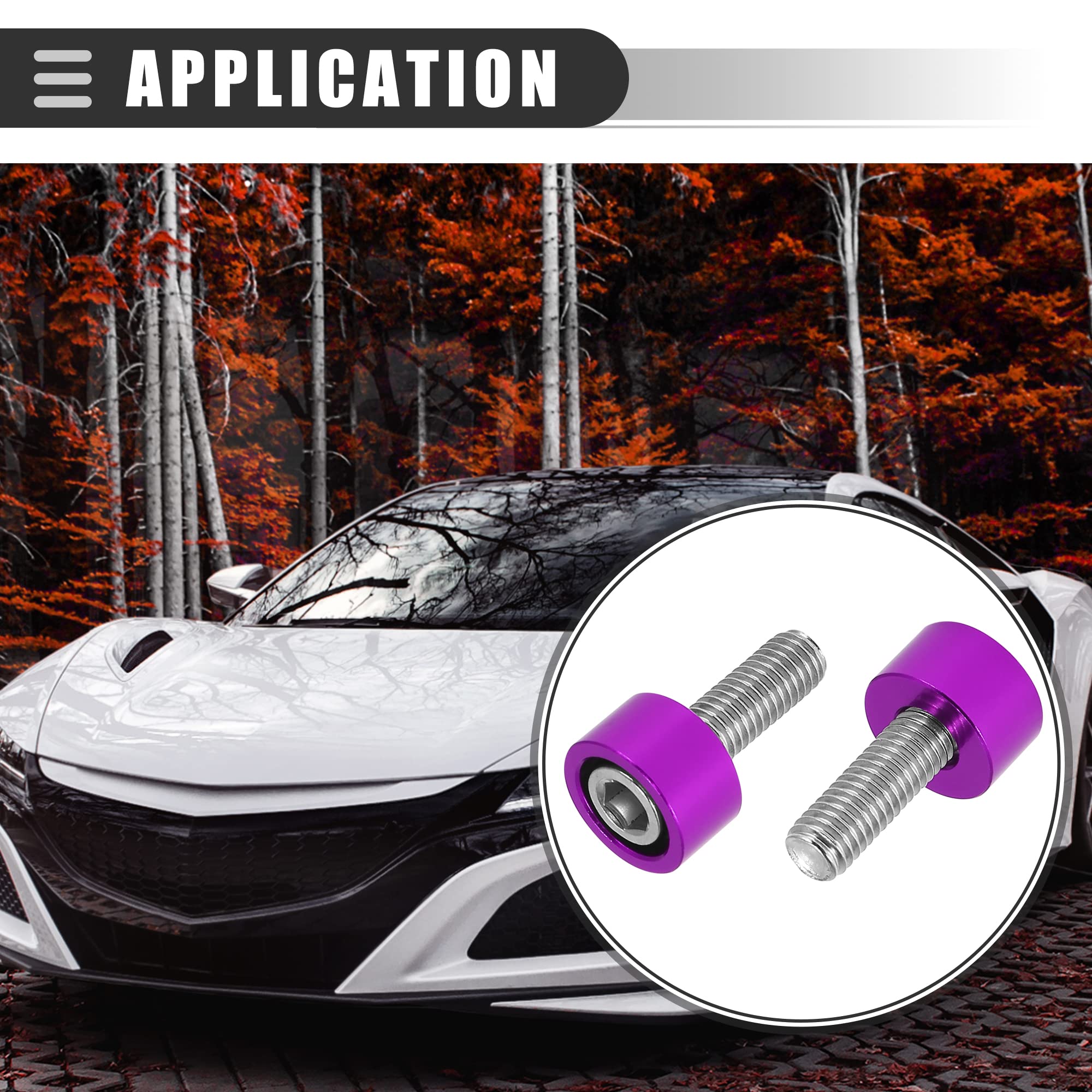 Motoforti M8x1.25 Aluminum Alloy Purple Header Manifold Cup Washers Bolts - 9pcs Engine Racing Hardware for Acura NSX 1991-2005 | High-Performance Upgrade for Track & Street Racing