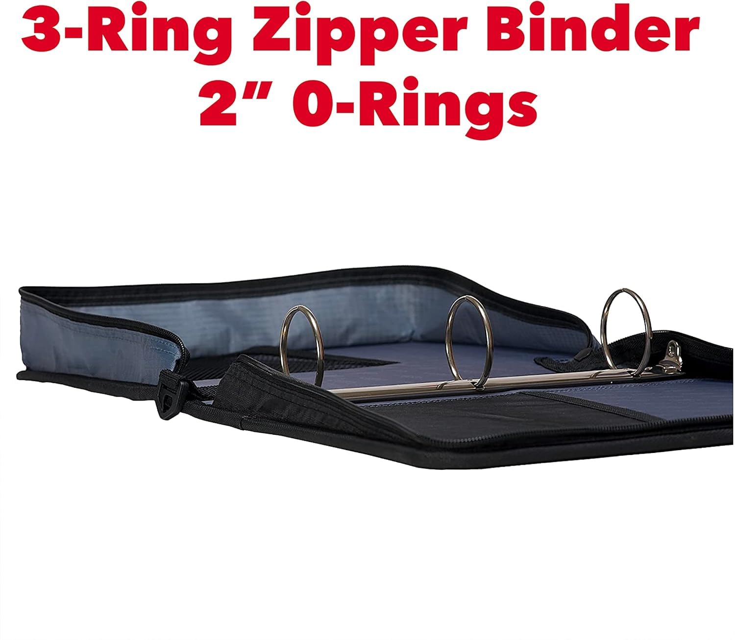 Case-It The Classic Zipper Binder - 2 Inch O-Rings, Multiple Pockets, 350 Sheet Capacity with Shoulder Strap - Fire Engine Red D-251 (6 Pack) - Perfect for School, Office & Organization