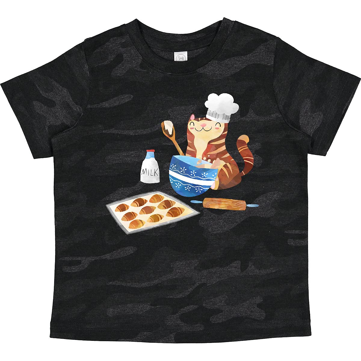 Inktastic Baker Kitty in Hat with Cookies Toddler T-Shirt - Cute Cat Baking Design for Kids & Toddlers - Perfect for Birthday Parties, Baking Themed Events & Playdates
