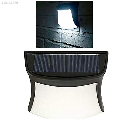 Ubersweet® 9269 Solar Powered White Wall Lamp with Light Sensor - Waterproof Outdoor Garden Fence Lighting for Patio, Yard, Pathway (Model 15031)