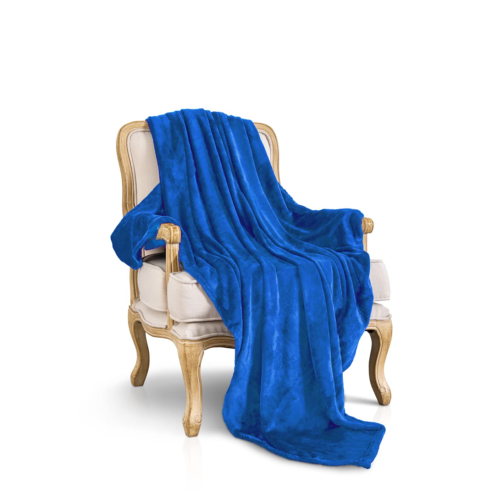 JIAHANNHA Royal Blue Fleece Throw Blanket 50x60 Inches - Ultra Soft Plush Blanket for Couch, Sofa & Bed | Warm Velvet Blanket for Adults | Perfect for Lounging, Movie Nights & Winter Comfort
