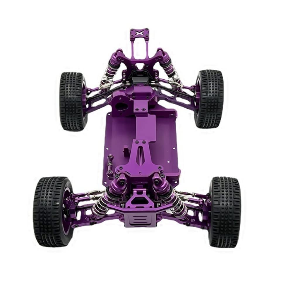 LYunce Metal Upgrade Parts for WLtoys 1/14 144010 144001 144002 RC Cars - Purple Aluminum Frame Replacement Kit (No Electronics) - Perfect for Off-Road Racing & DIY RC Car Modifications