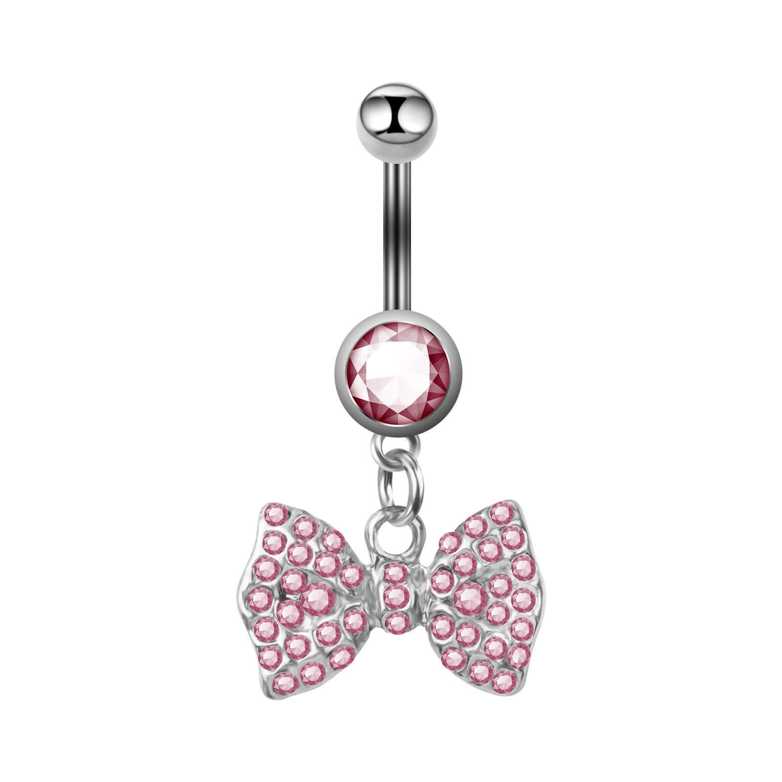 Dangly Diamond Bow Belly Button Rings | UZ471 - Stylish Body Jewelry for Women, Perfect for Parties, Beach & Everyday Wear