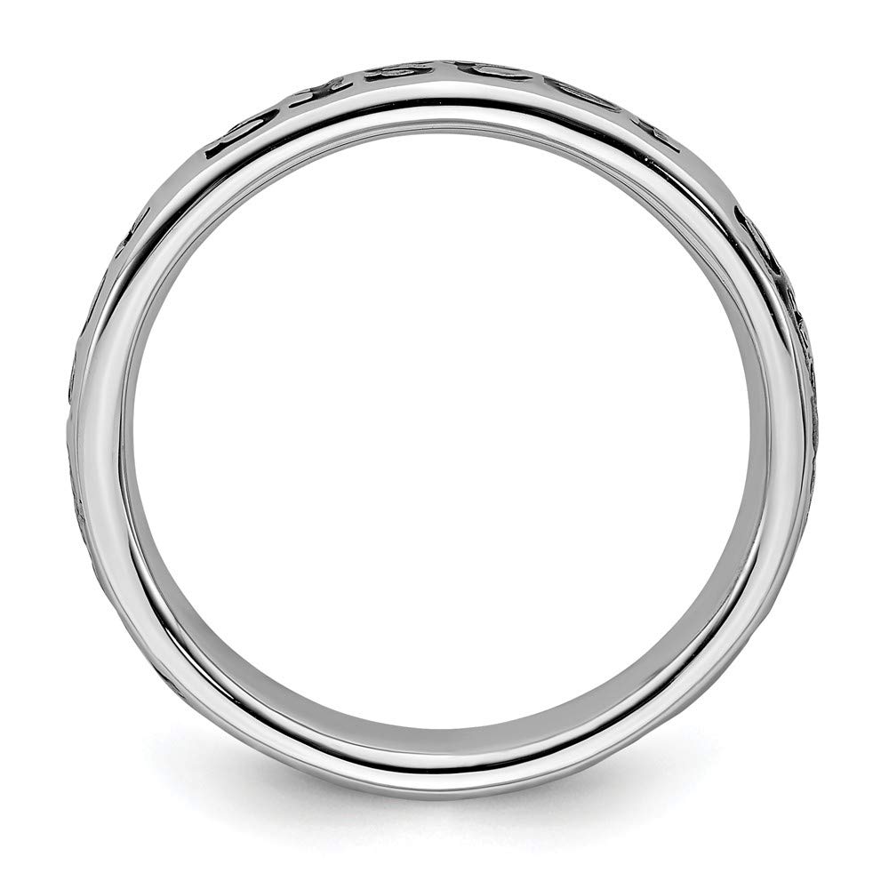 Jewels By Lux Sterling Silver Stackable Expressions Polished Enameled Sister Ring - Elegant Stackable Rings for Women, Perfect Gift for Sisters, Best Friends & Loved Ones | Ideal for Birthdays, Anniversaries & Special Occasions