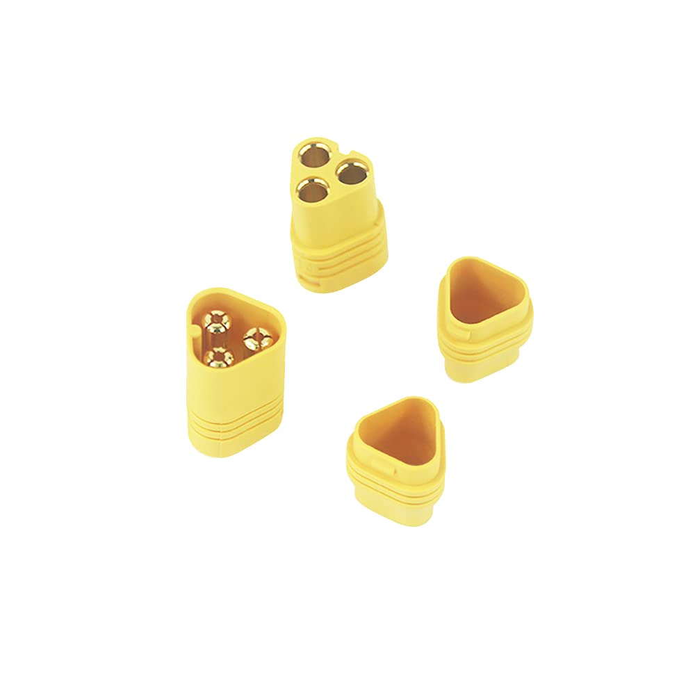 10 Pairs MT60 3.5mm 3-Wire 3-Pole Bullet Connector Plug Set for RC ESC to Motor - Compatible with RC Quad Car, Battery Charger & DIY Electronics Projects (B196-10) - Perfect for RC Hobbyists and Drone Enthusiasts