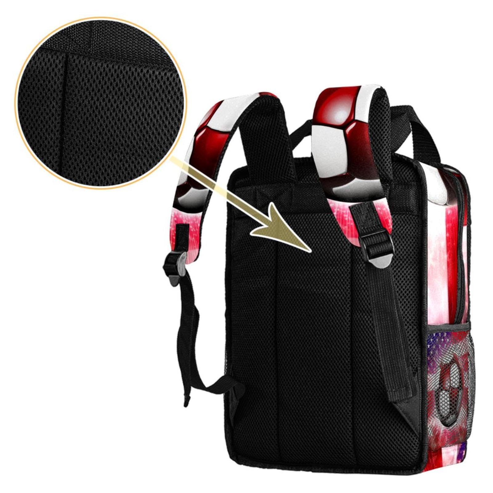 American Flag Football Travel Backpack - Durable Work & School Backpack for Men & Women - Perfect for Commuting, Hiking & Outdoor Adventures