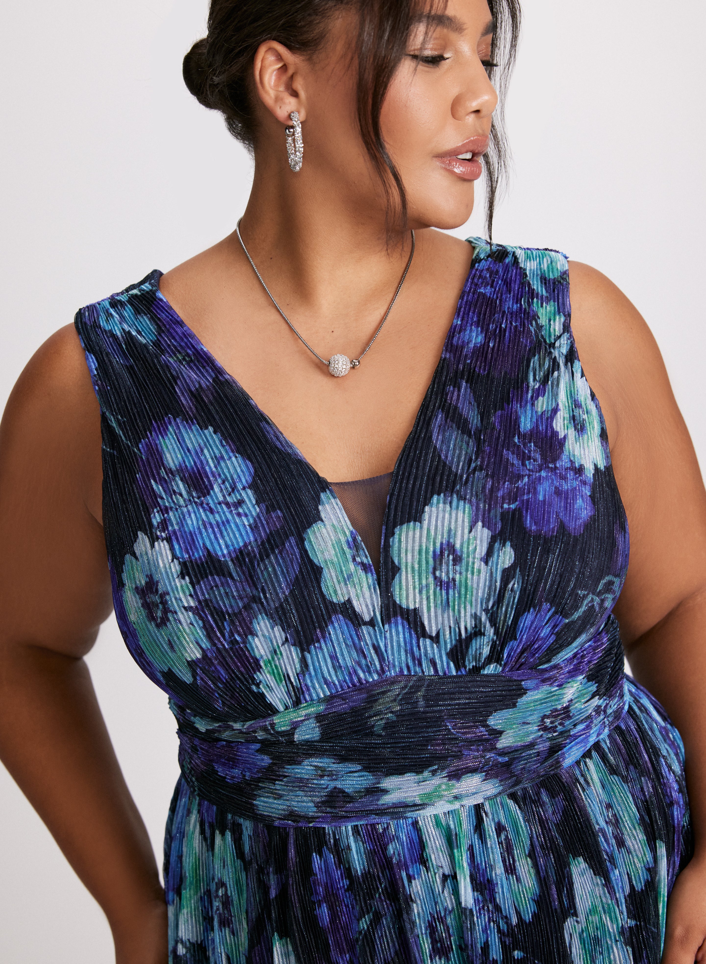 Floral Plisse Dress for Women - Elegant Summer Midi Dress with Ruffles & Flowy Design - Perfect for Weddings, Parties & Beach Vacations