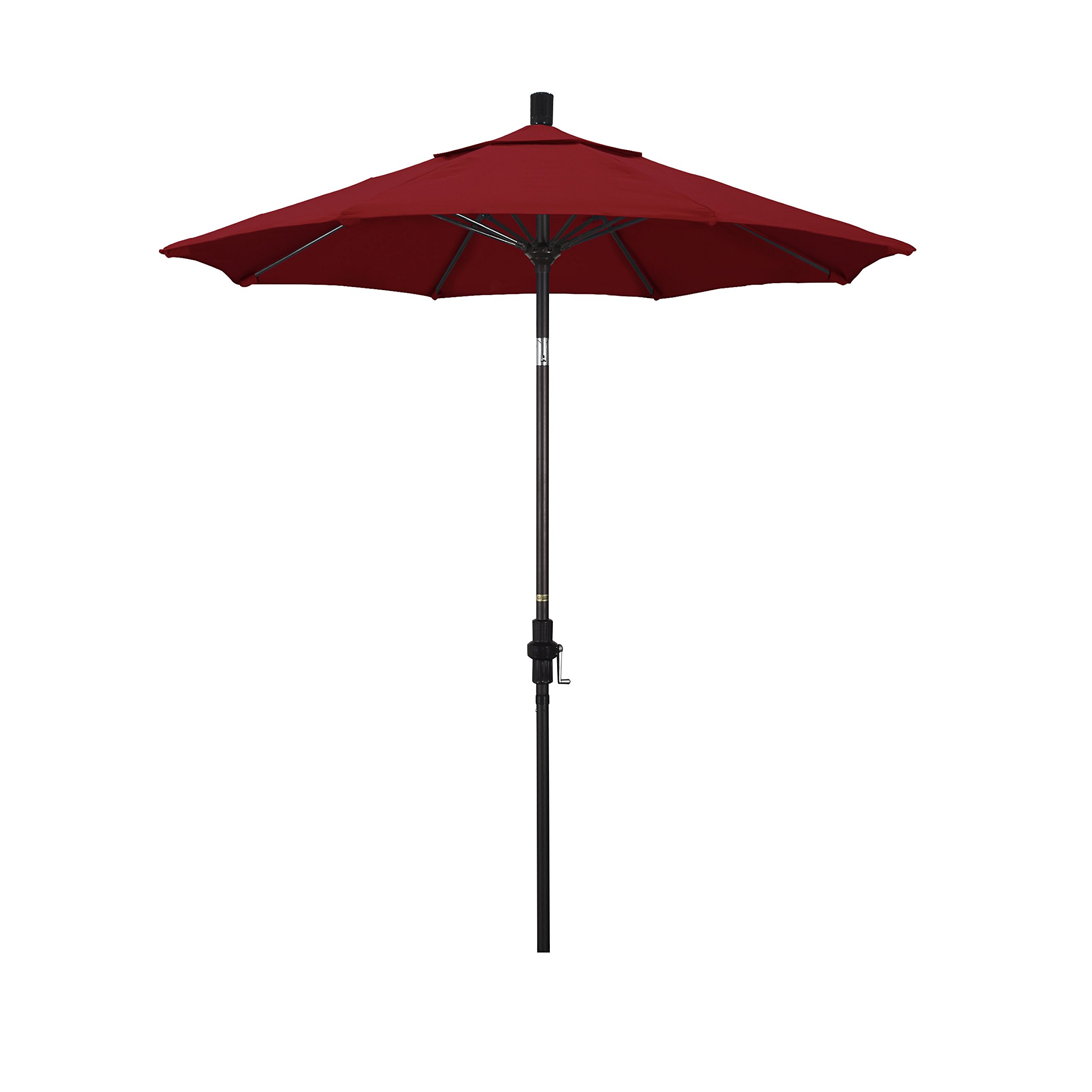 California Umbrella 7.5' Round Outdoor Patio Umbrella with Aluminum Pole & Fiberglass Ribs - Crank Lift & Collar Tilt Mechanism - Perfect for Backyard, Poolside, and Restaurant Outdoor Seating Areas