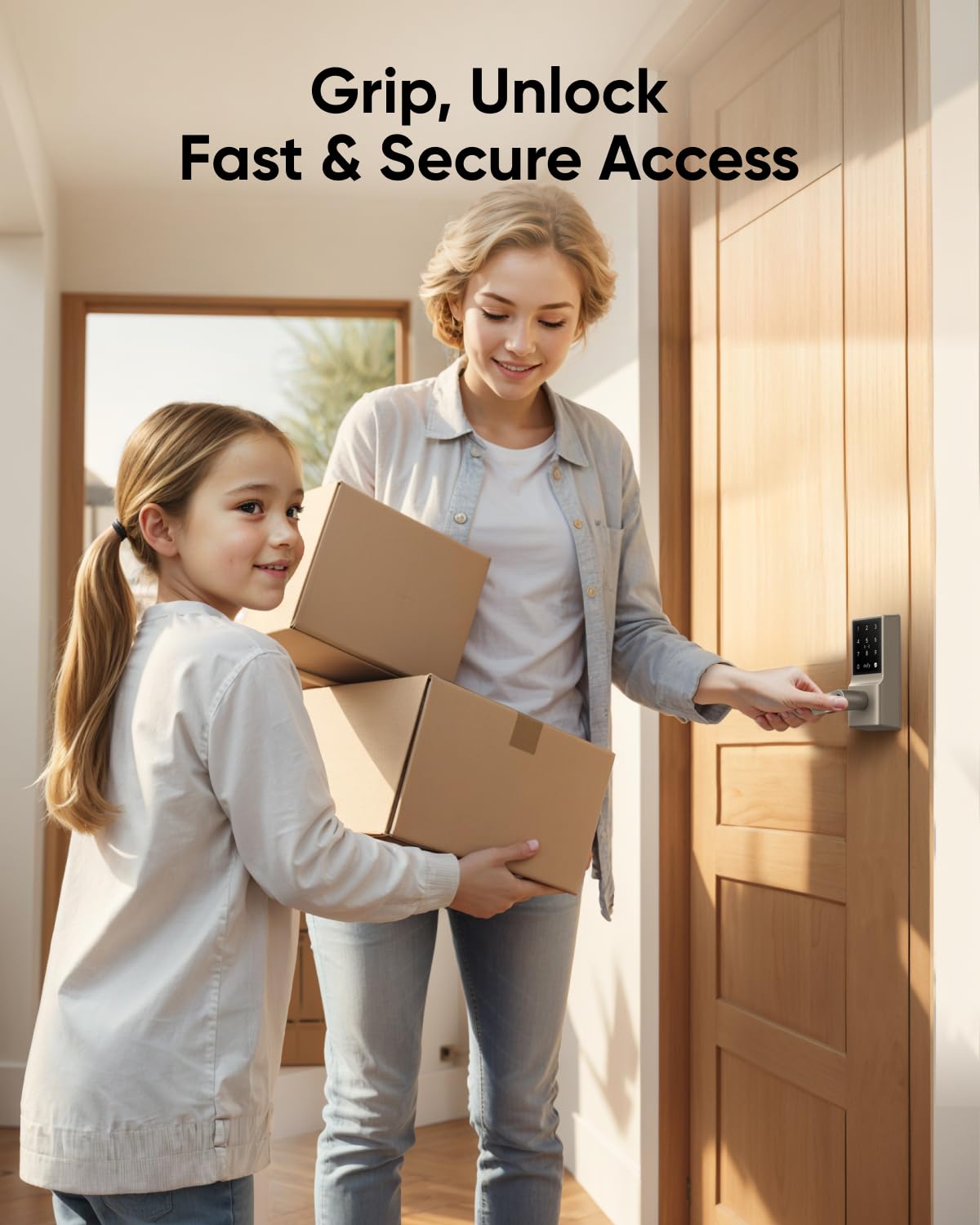 eufy Smart Lock C33 - Fingerprint & Keyless Entry Door Lock with Wi-Fi, App Control, Auto Lock, IP53 Waterproof (Nickel Finish) - Perfect for Home Security & Smart Access Control