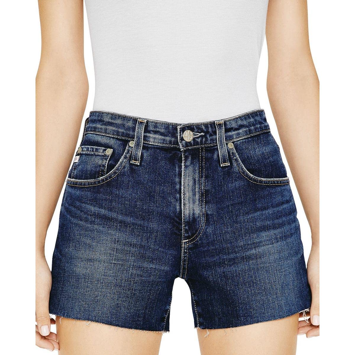 AG Adriano Goldschmied Women's Hailey High-Rise Distressed Denim Cutoff Shorts - Perfect for Summer Outfits, Beach Vacations & Casual Street Style