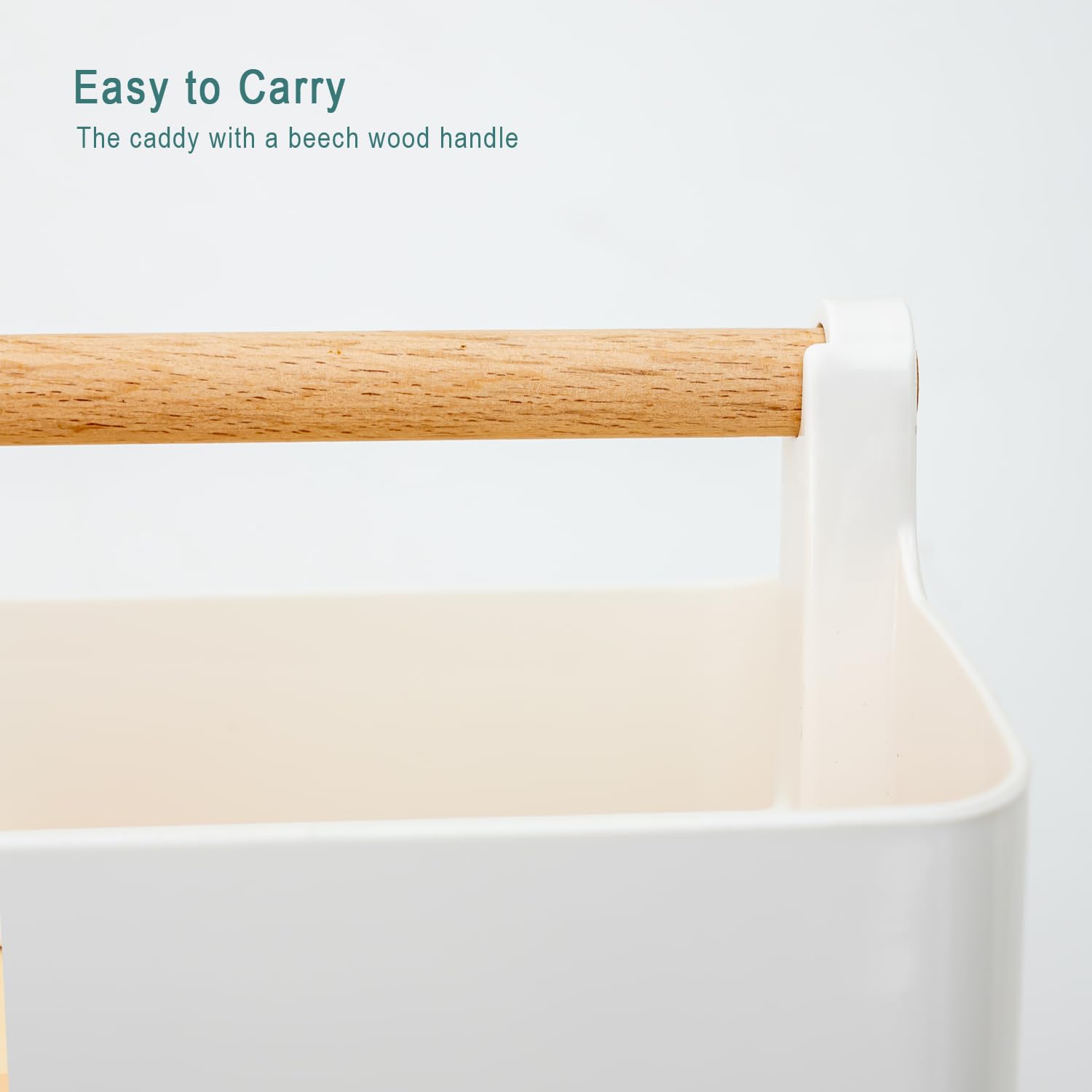 Art Supply Organizers Caddy with Handle - Large Desk & Makeup Storage Tote in White & Yellow - Perfect for Artists, Students & Office Organization