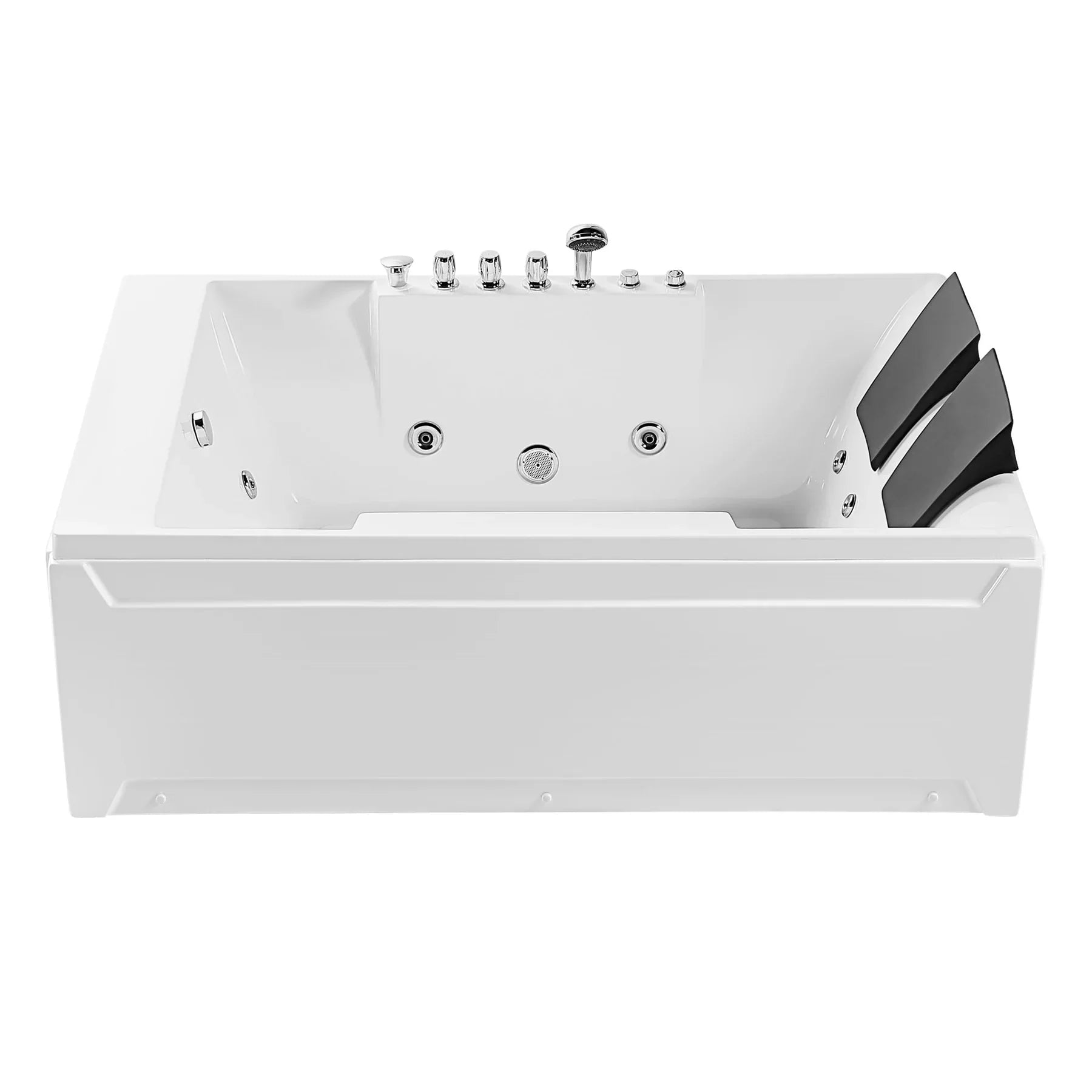 Empava 72-Inch 2-Person Luxury Jetted Hydromassage Bathtub with LED Lights - Freestanding Soaking Tub for Master Bathroom Relaxation (Model 72JT367LED)