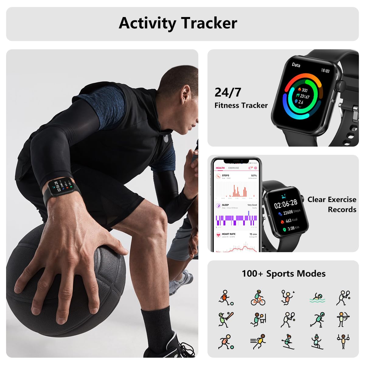 MorePro Smart Watch with Call Function, 1.83