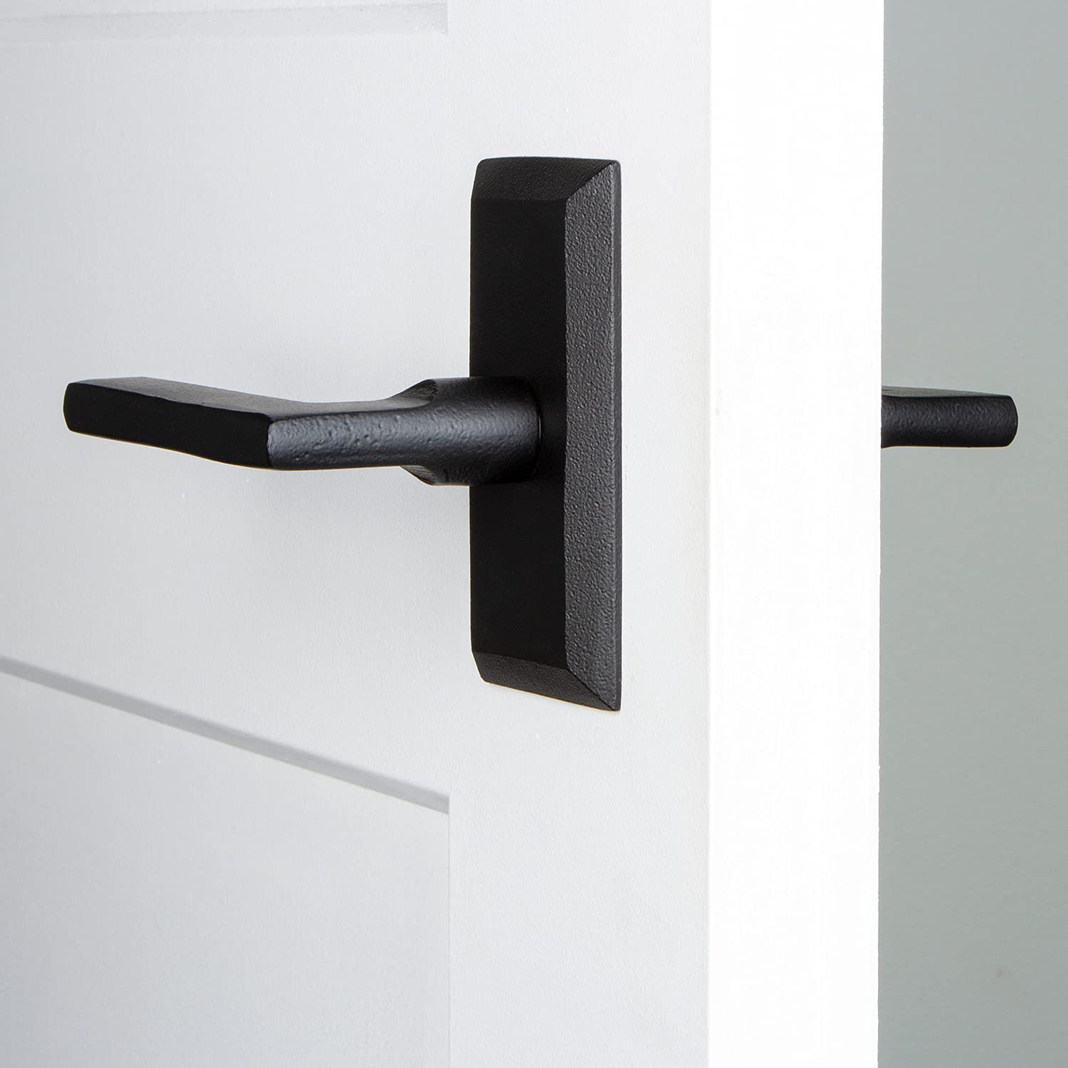 Universal Black Iron Vale Plate Double Dummy with Dirk Lever - Perfect for Home Security, Door Locks & Hardware Installation