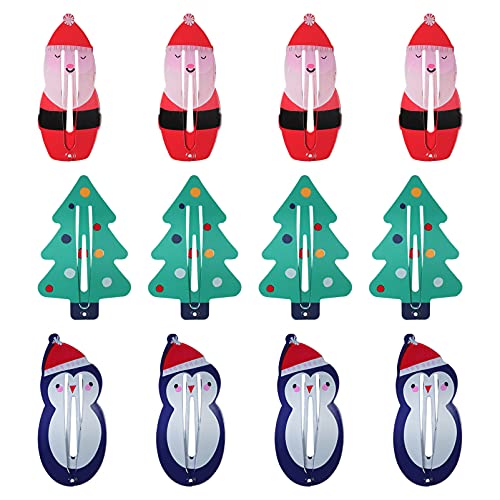 Beaupretty Christmas Hair Clips for Girls - No Slip Metal Snap Barrettes, Festive Holiday Party Hair Accessories - Perfect for Christmas Parties, School Events & Gift Giving