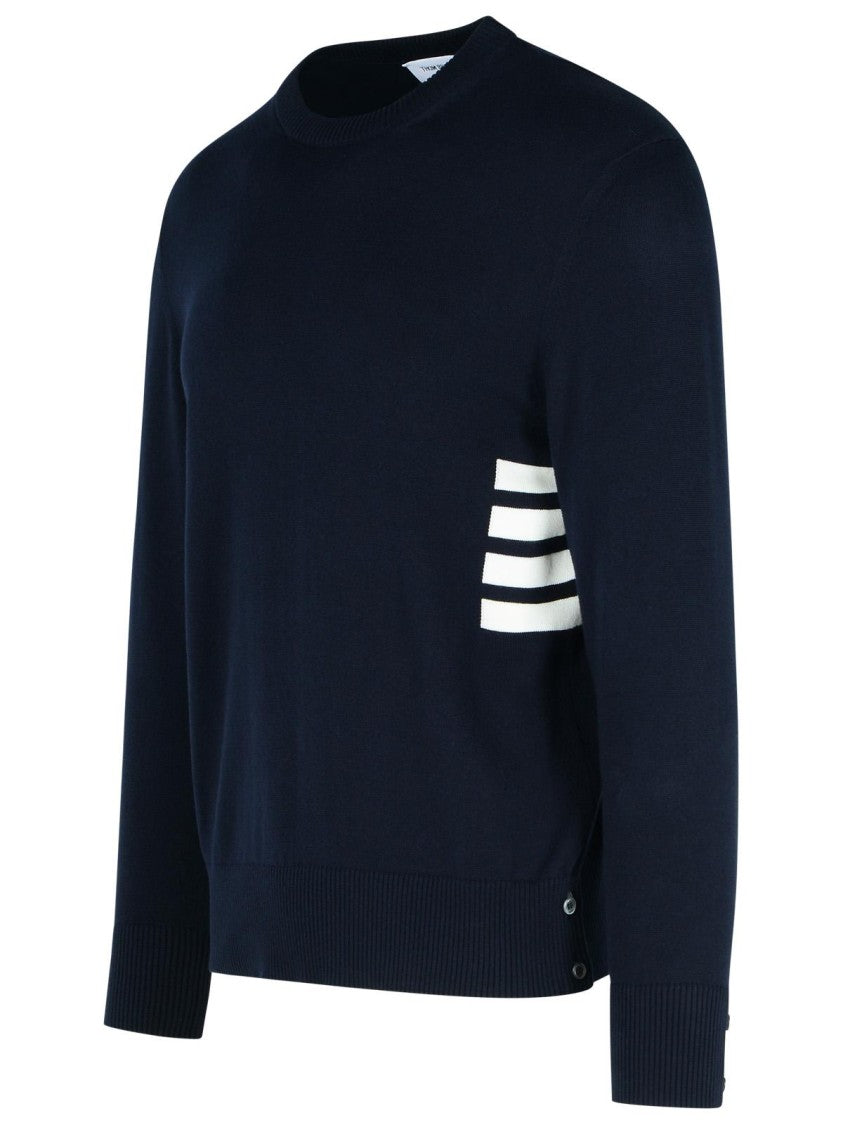 Stitch Navy Cotton Sweater for Men - Soft & Comfortable Crewneck Pullover - Perfect for Casual Wear, Office & Fall Outfits
