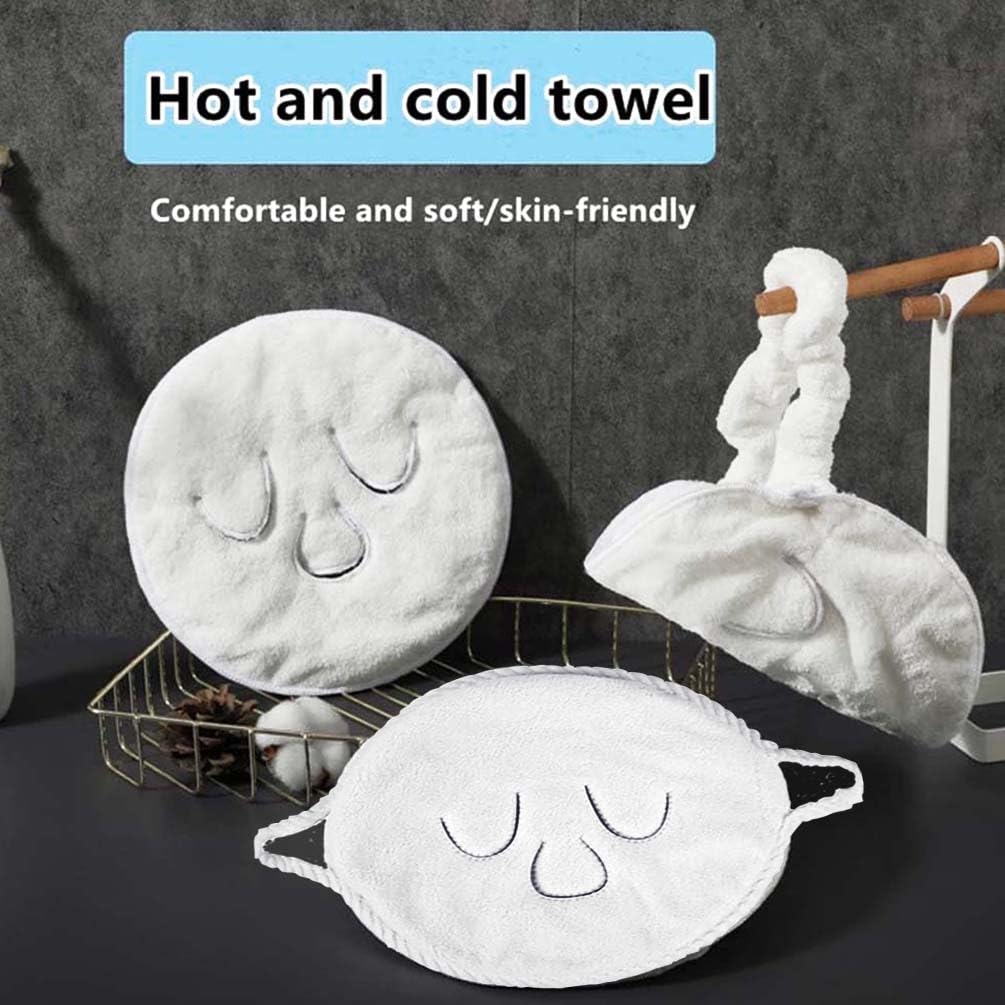 2 Pack Reusable Face Towel Mask - Coral Fleece Hot & Cold Facial Steamer for Moisturizing & Spa Skin Care - Women & Girls (Perfect for Relaxation, Skincare Routine & At-Home Spa Treatments)