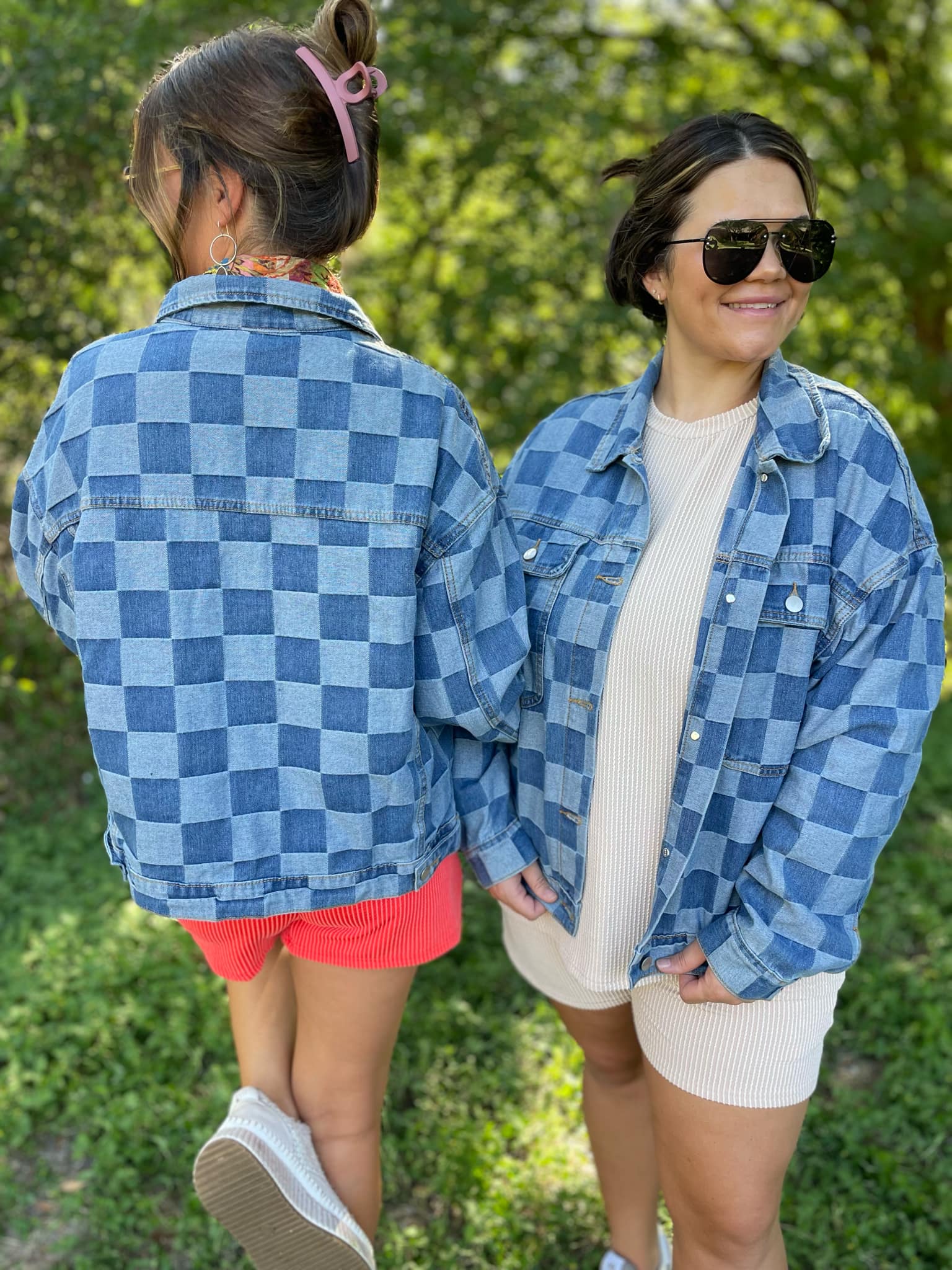 PREORDER: Stylish Checkered Denim Jacket for Men & Women | Trendy Overshirt for Casual Outfits & Streetwear Fashion