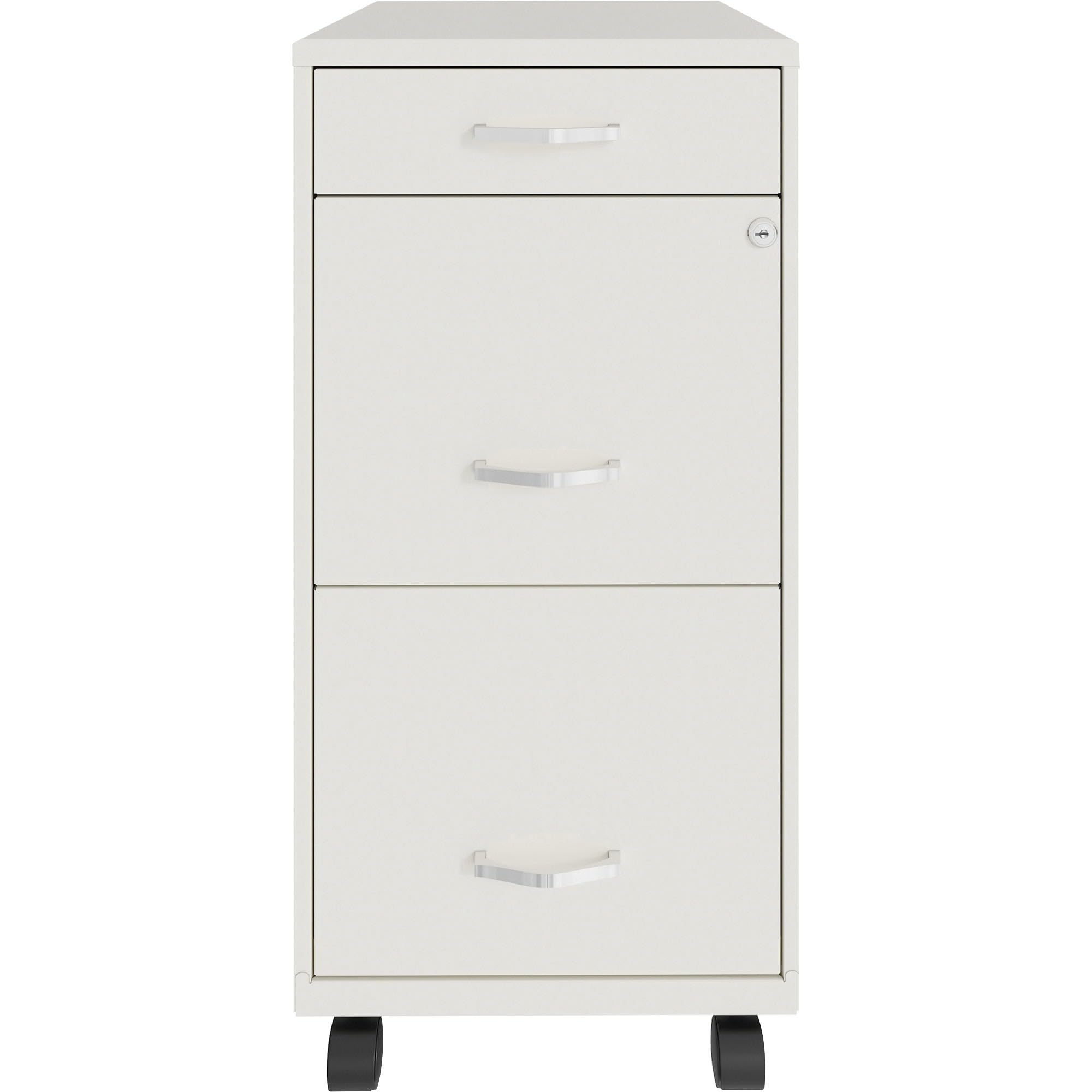 Lorell LYS SOHO 3-Drawer Mobile File Cabinet - 26.5 x 14.3 x 18 Inches, White - Perfect for Office, Home & Small Business Document Storage & Organization