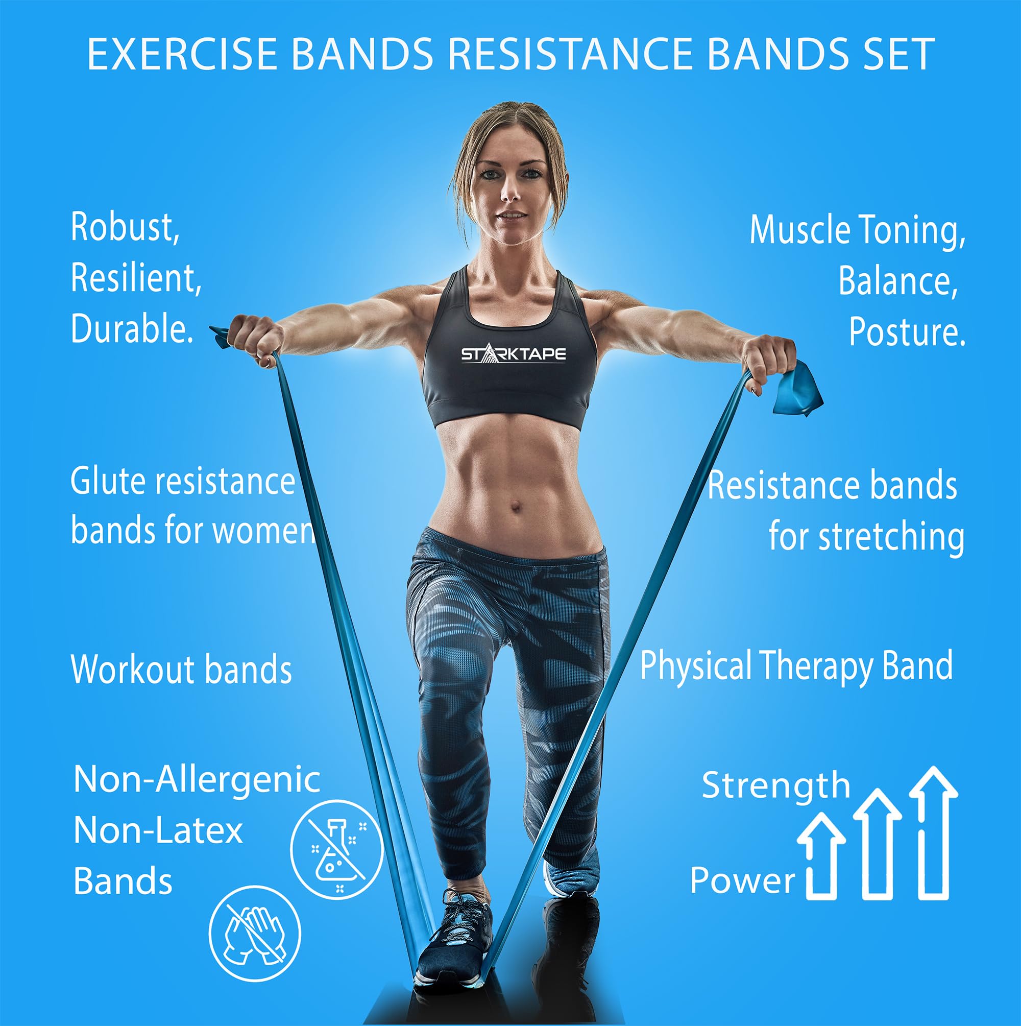 Premium Resistance Bands Set - 8, 16, 25, 50 Yards Bulk Rolls | Latex-Free Elastic Therapy Bands for Home Workouts, Yoga, Pilates & Physical Rehab | Ideal for Strength Training, Fitness & Recovery Exercises