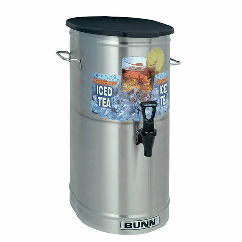 Bunn 34100.0000 TDO-4 Commercial Iced Tea & Coffee Dispenser - Stainless Steel Cylinder Style Beverage Server for Restaurants, Cafes & Catering Events
