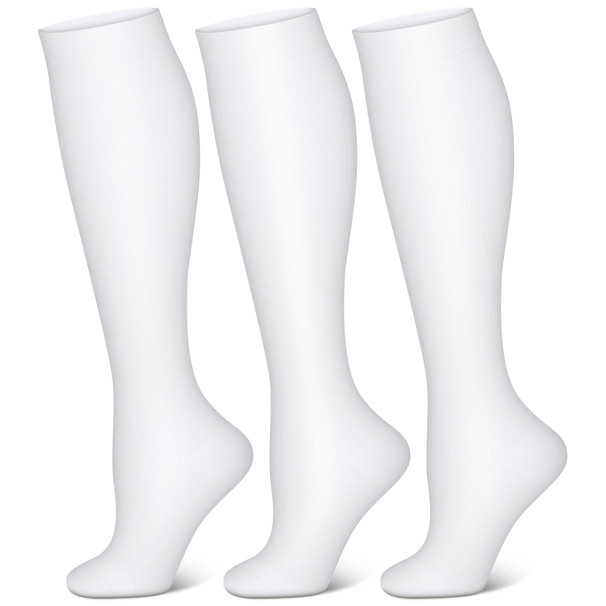 QUXIANG 3 Pairs Compression Socks for Women & Men - 15-20 mmHg Graduated Support Socks for Improved Blood Circulation - Best for Running, Athletic, Cycling & Travel - Perfect for Sports Recovery & Long Flights