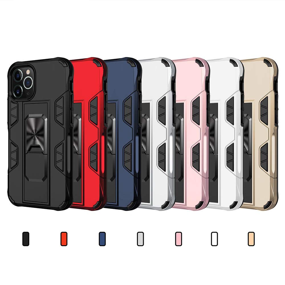Omorro Military Grade iPhone 12 Pro Max Case - Drop Tested Rugged Protective Cover with Magnetic Car Mount & Kickstand | Hard PC + Soft TPU Hybrid Design | Perfect for Outdoor, Construction & Extreme Sports Protection