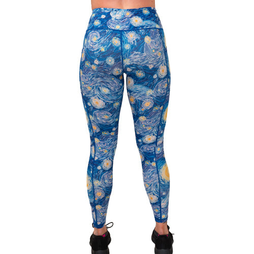 Starry Night Print Leggings - High Waisted Yoga Pants for Women, Comfortable & Stretchy Workout Tights - Perfect for Yoga, Running, Gym & Lounge Wear