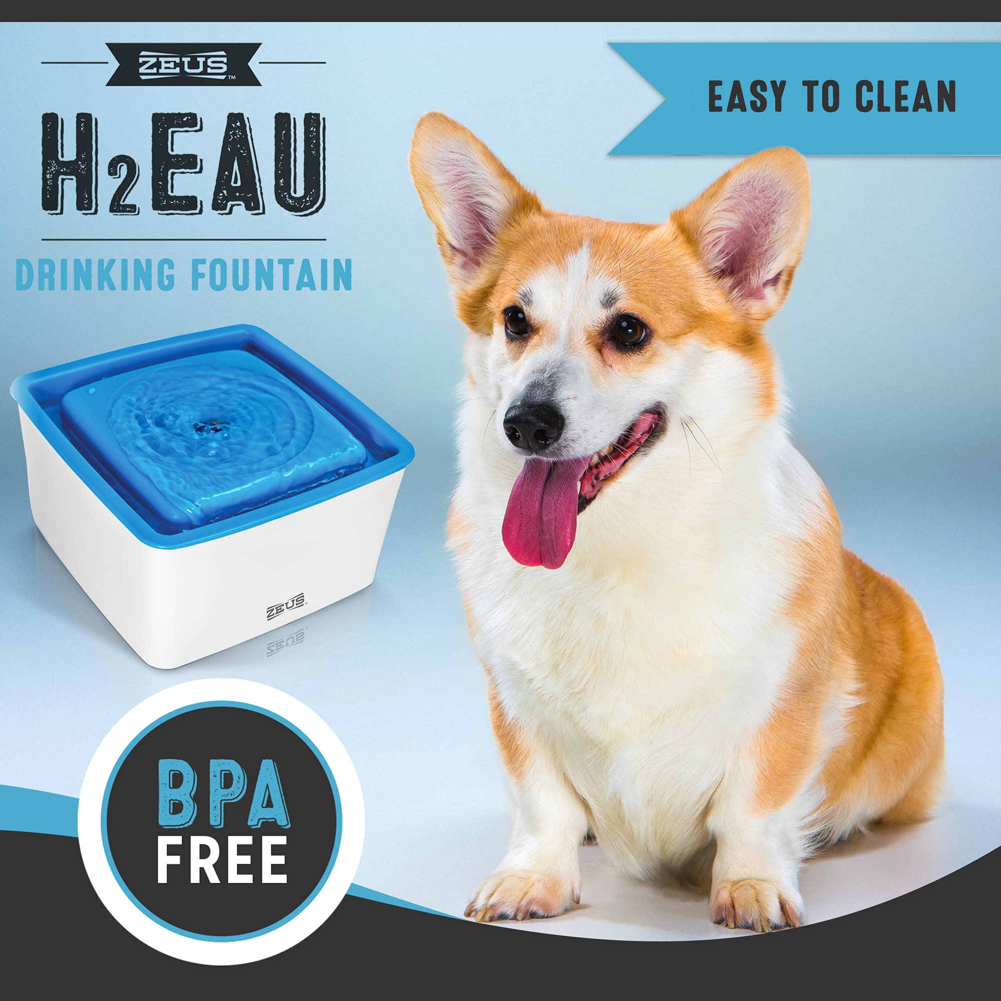 ZEUS Mini Elevated Dog Water Dispenser - Automatic Drinking Fountain for Small Dog Breeds | Indoor Pet Hydration Station for Puppies & Toy Dogs