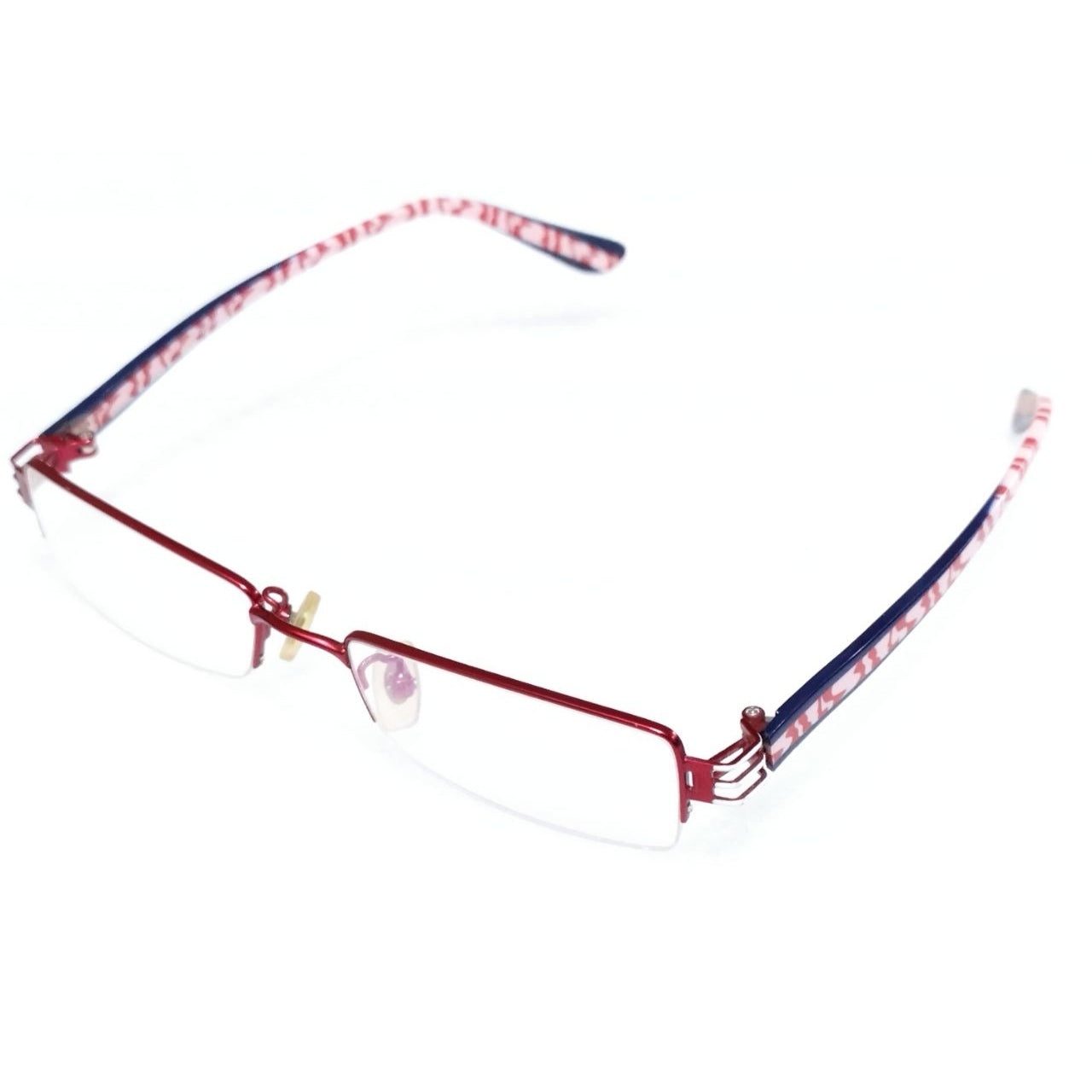Stylish Red Supra Half Rimless Blue Light Blocking Glasses for Women - X013 - Perfect for Computer Work, Gaming & Screen Time Protection