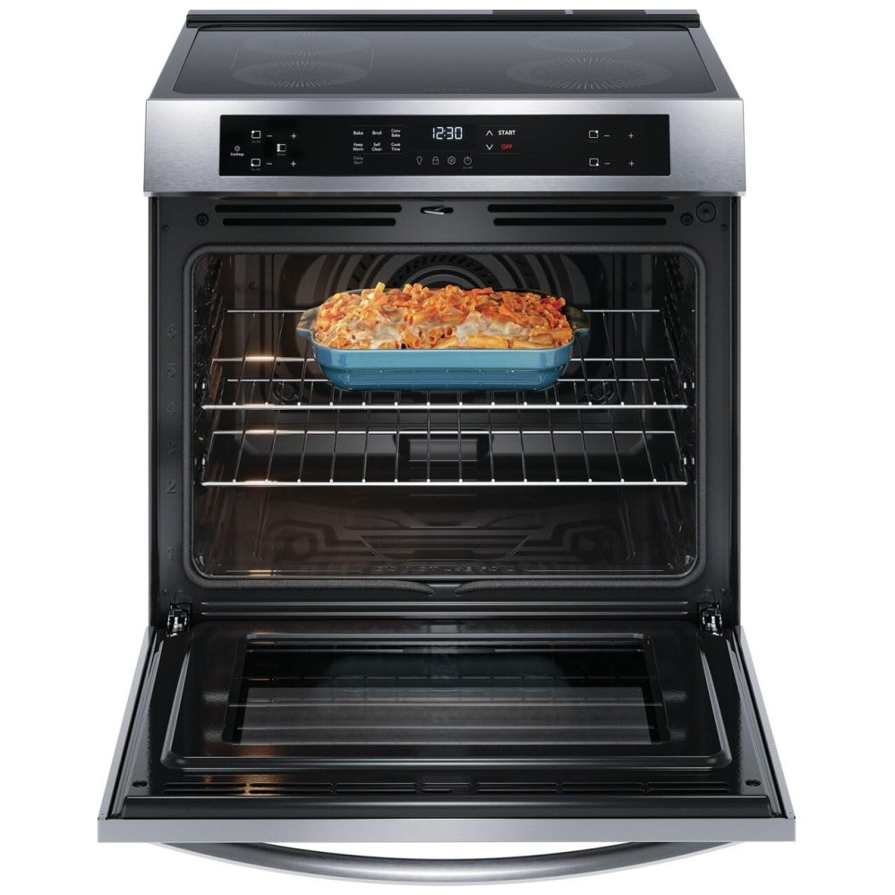 Frigidaire FCFI308CAS 30-Inch Stainless Steel Front Control Induction Range with Convection Bake - Perfect for Modern Kitchens, Baking & Cooking