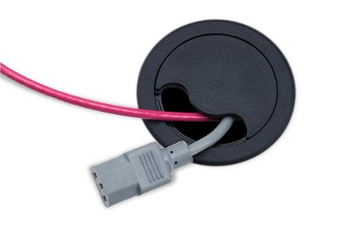2-Piece Plastic Desk Grommets for Cable Management - White Cord Organizer for Office & Home Workspace - Perfect for Computer Desks, Standing Desks, and Home Offices
