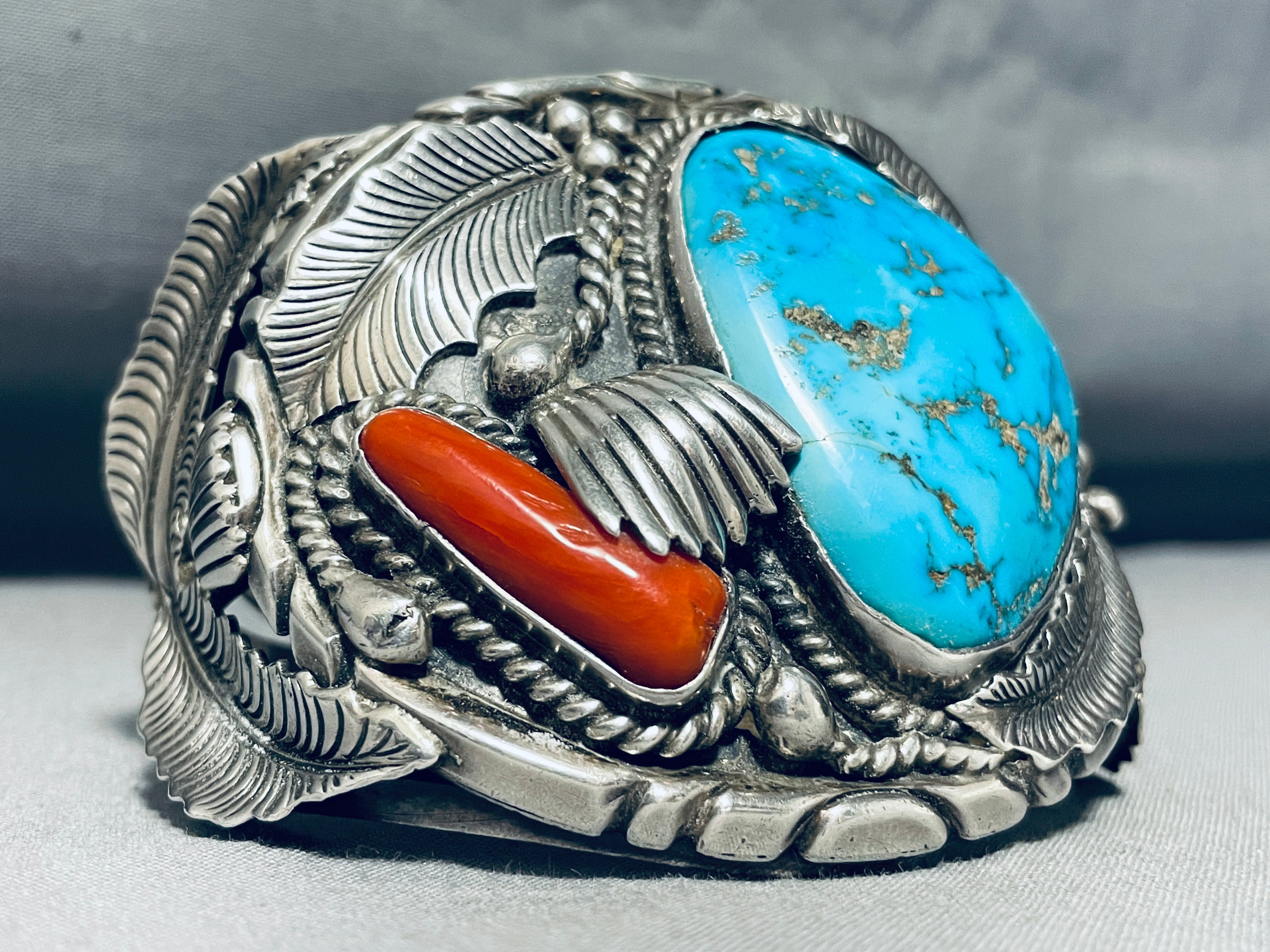 Authentic Vintage Navajo Turquoise Sterling Silver Bracelet - 148g Handcrafted Native American Jewelry for Women - Perfect for Boho, Western & Festival Fashion