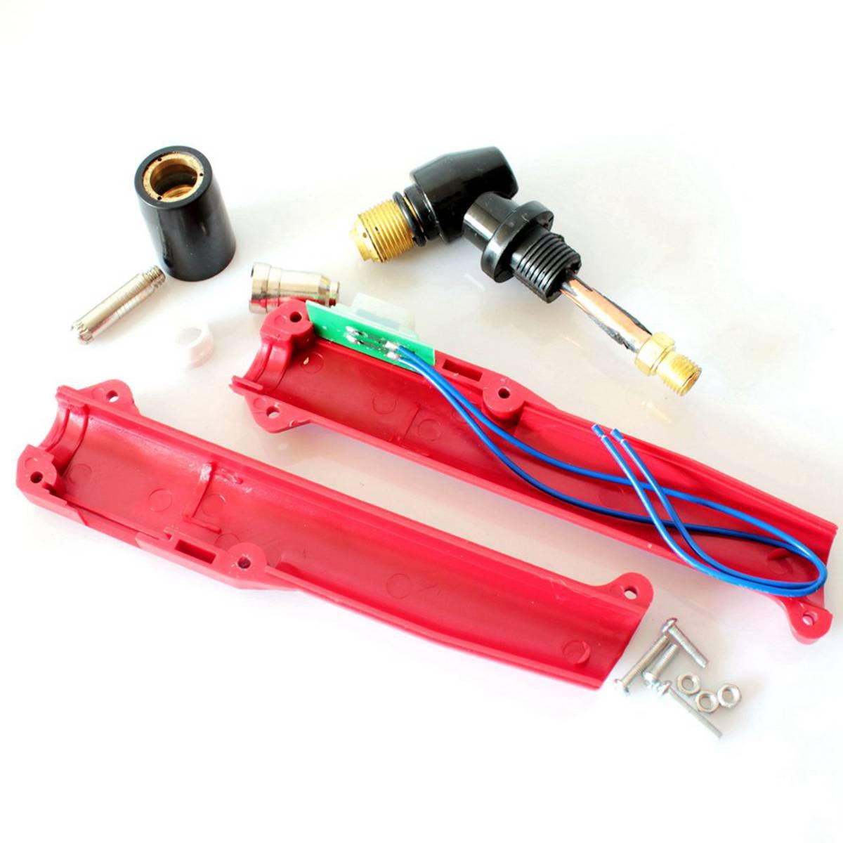 Red Handle Head Body with Built-in Button Switch - Perfect for Industrial Equipment, Machinery, and DIY Projects