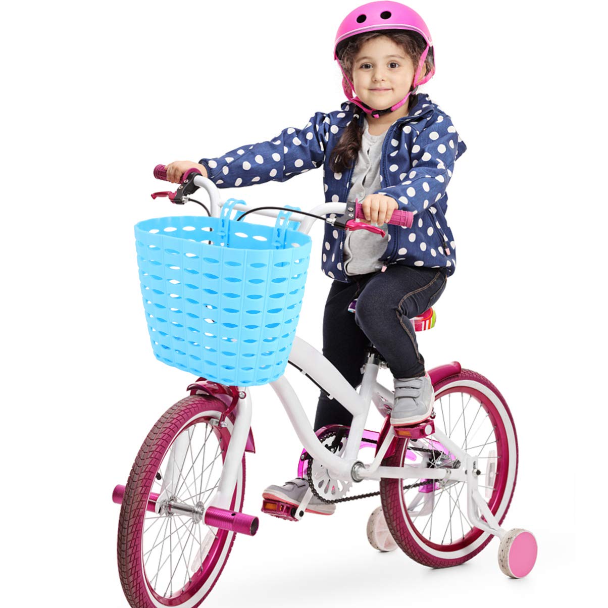 Garneck Kids Bike Basket - Front Handlebar Basket for Children's Bicycles, Small & Lightweight, DIY Gift Set (Orange) - Perfect for School Commutes, Picnics & Outdoor Adventures