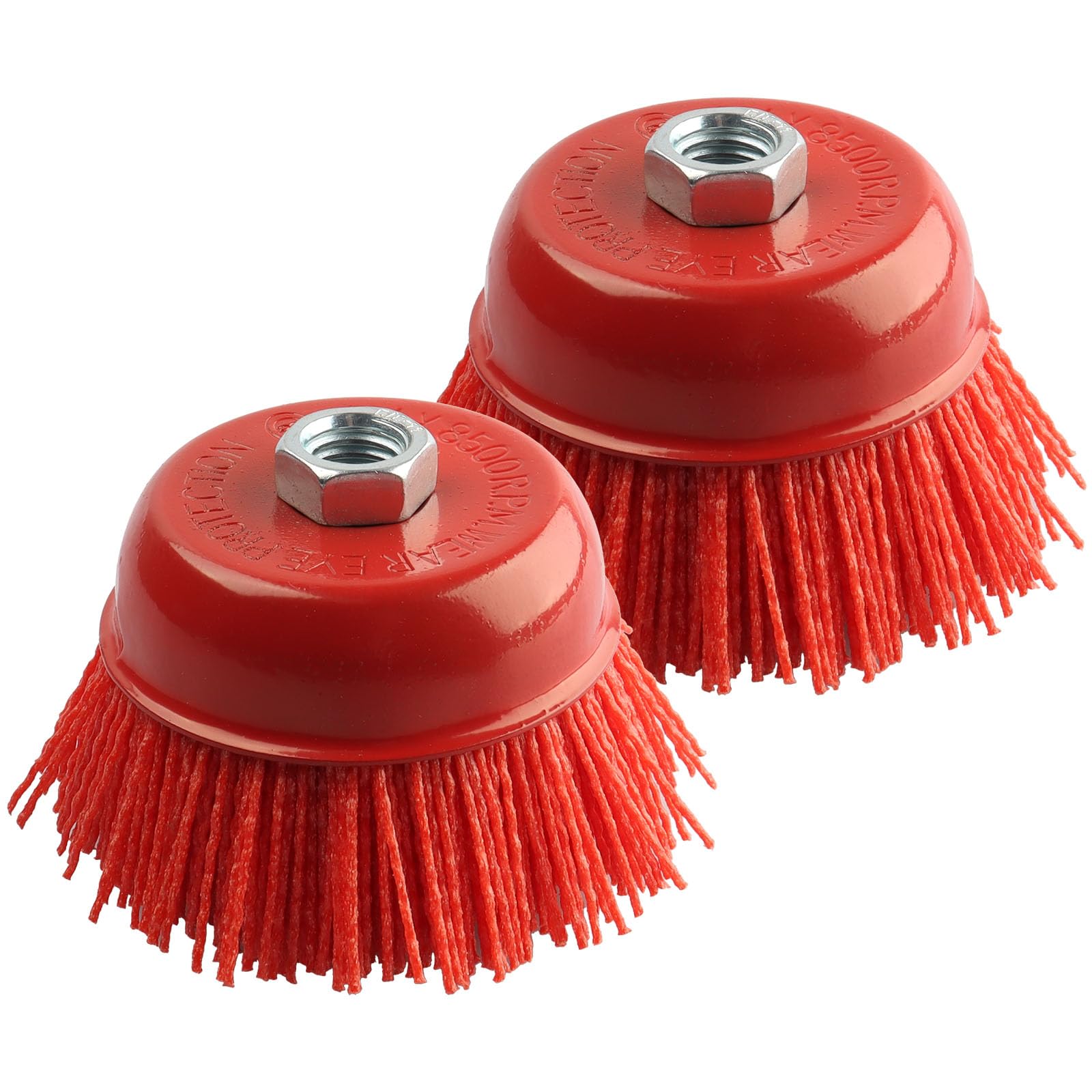 4 Inch Nylon Brush & 2Pcs Wire Wheel for Angle Grinder - 5/8 Inch-11 Threaded Arbor, Nylon Cup Wire Brush for Drill - Perfect for Removing Rust, Paint & Corrosion - Ideal for Metal Cleaning, Wood Sanding & Surface Preparation